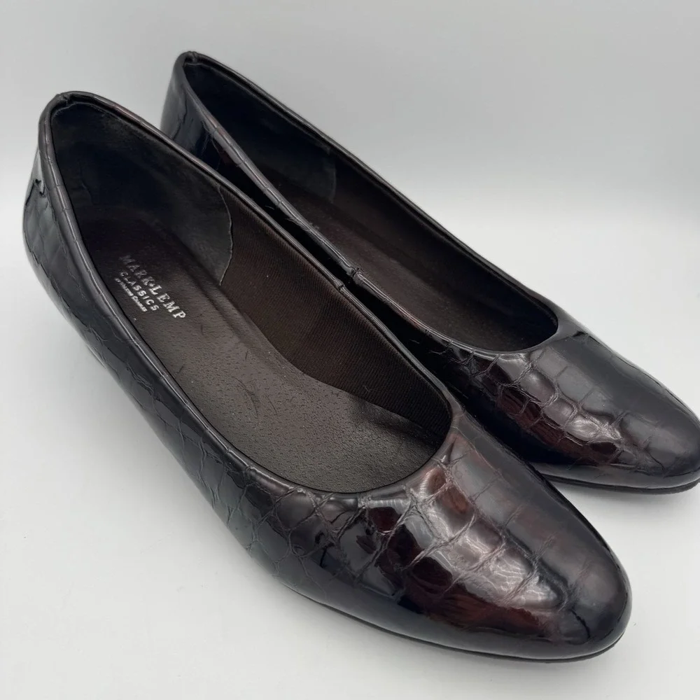 Mark Lemp Classics By Walking Cradle Croco‎ Embossed Leather Pumps Size 11 M